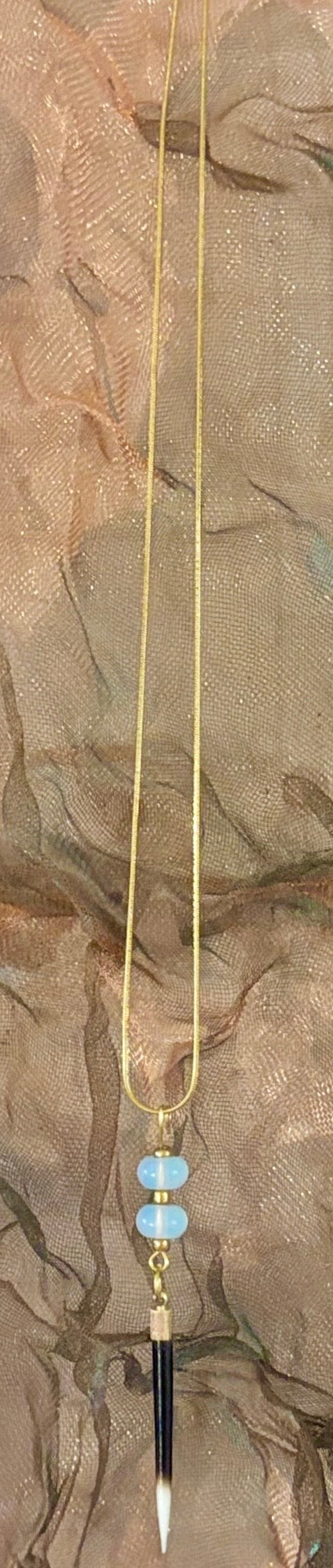 Opal and Quill Necklace Gold