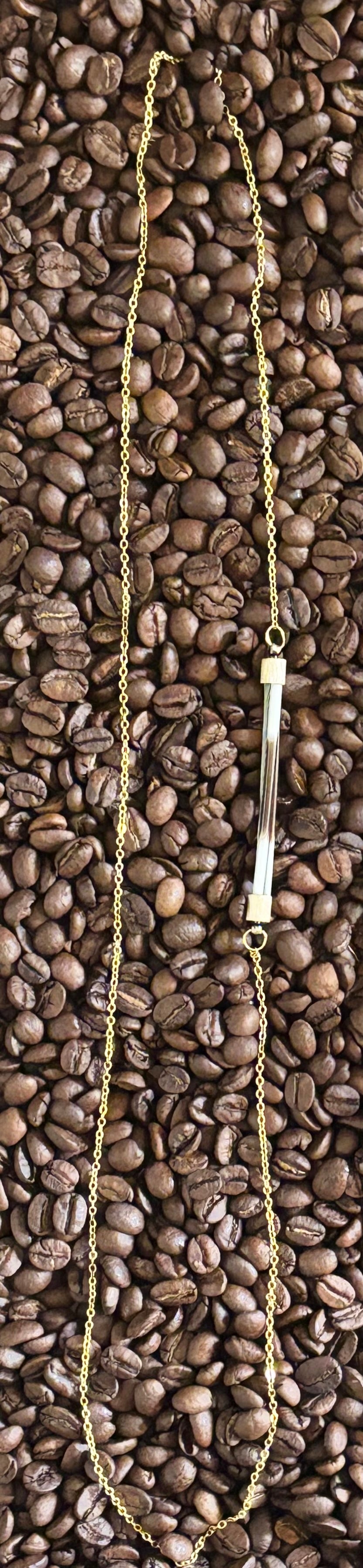 Endless Loop Porcupine Quill Necklace gold