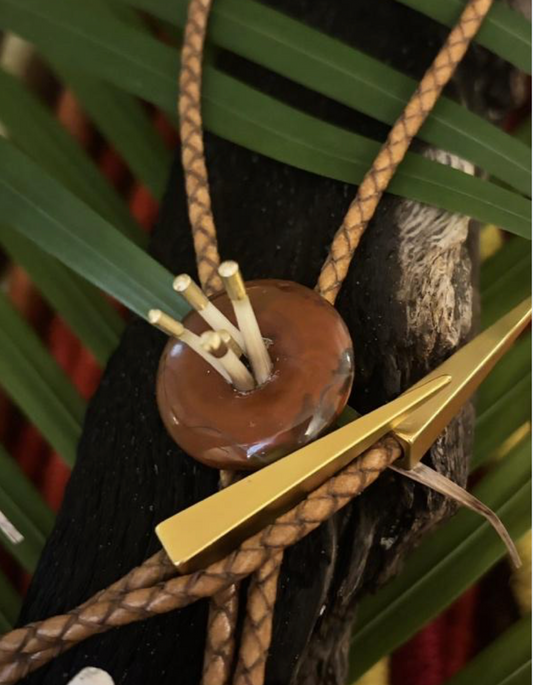 Red Sea Urchin Bolo Tie (All are unique and slightly vary)