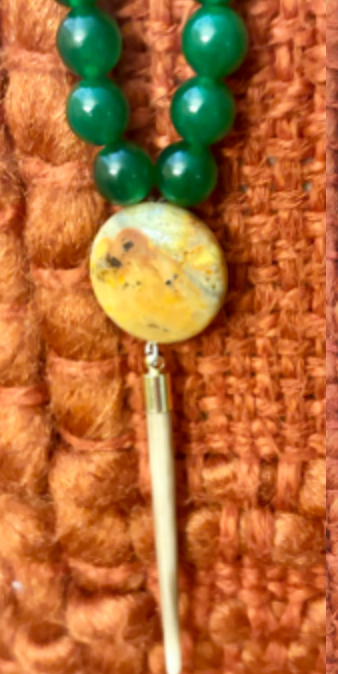 Forest and Stone Mala Necklace